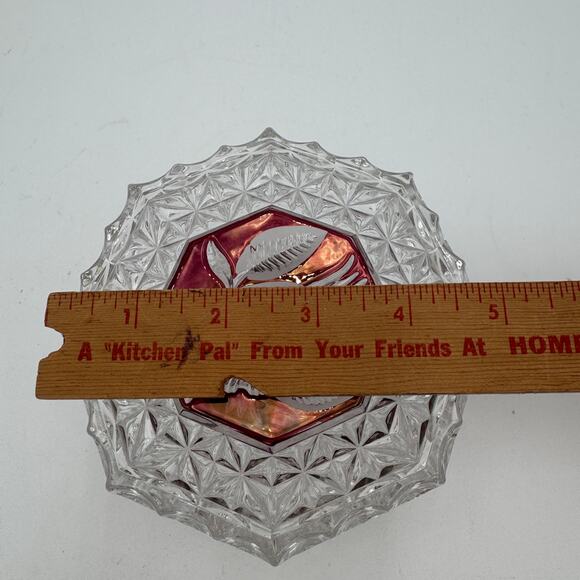 Vintage Byrdes Collection Octagon 4" Trinket Box by Hofbauer 24% Lead Crystal - Picture 3 of 11